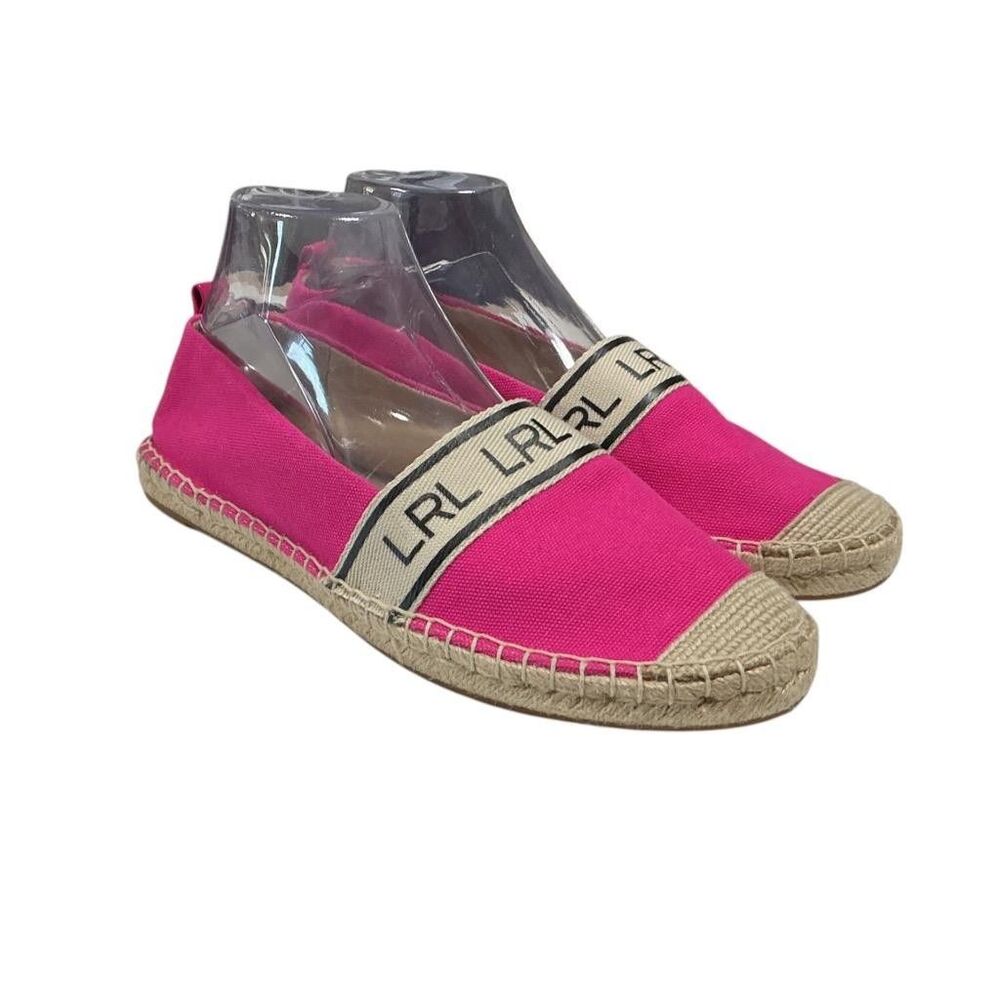 Lauren Ralph Lauren Shoes Women 10 Pink Canvas Caylee Espadrille Slip On Vegan